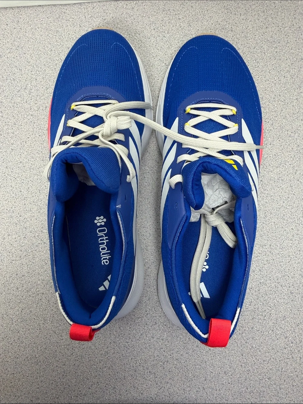 adidas Men’s Blue Athletic Sneakers with White Stripes and Pink Accent